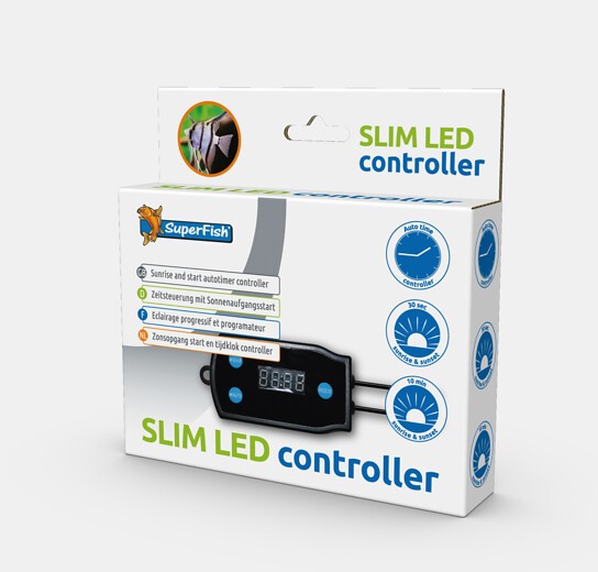 Der Slim LED Controller von Superfish direkt bei wiebies Aquawelt für das Einstellen der optimalen Beleuchtungszeiten von LED Beleuchtungen